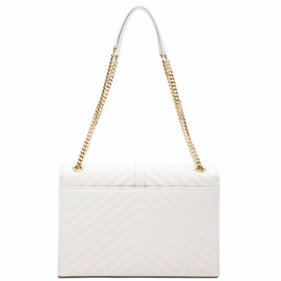 Rare YSL Saint Laurent Monogram Envelope Matelasse Chevron Large Bag MSRP $3,472 - Picture 7 of 17
